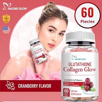 NATURE GLOW Glutathione &amp; Collagen Glow Gummies Natural Glutathione