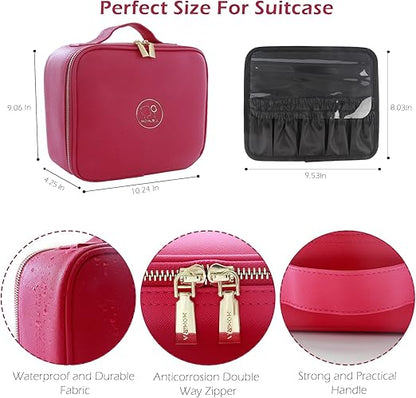 MOMIRA Travel Makeup Bag – Beige | حقيبة مكياج للسفر سعة كبيرة مقاومة للماء