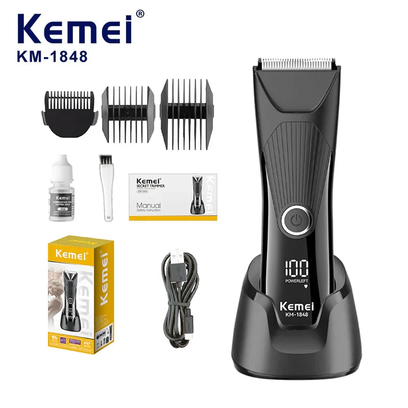 Kemei KM-1848 Waterproof Electric Body Shaver - ماكينة حلاقة كيمي للمناطق الحساسة والجسم