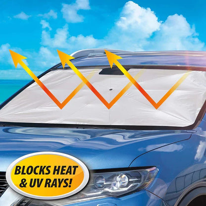 Car Windshield Sun Shade | واقي شمس للزجاج الأمامي للسيارة - UV Protection &amp; Heat Blocker