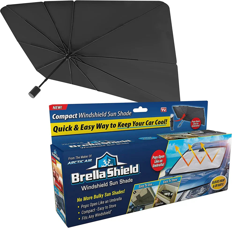 Car Windshield Sun Shade | واقي شمس للزجاج الأمامي للسيارة - UV Protection &amp; Heat Blocker
