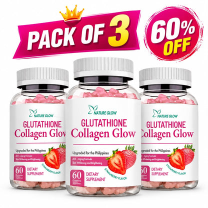 NATURE GLOW Glutathione &amp; Collagen Glow Gummies Natural Glutathione