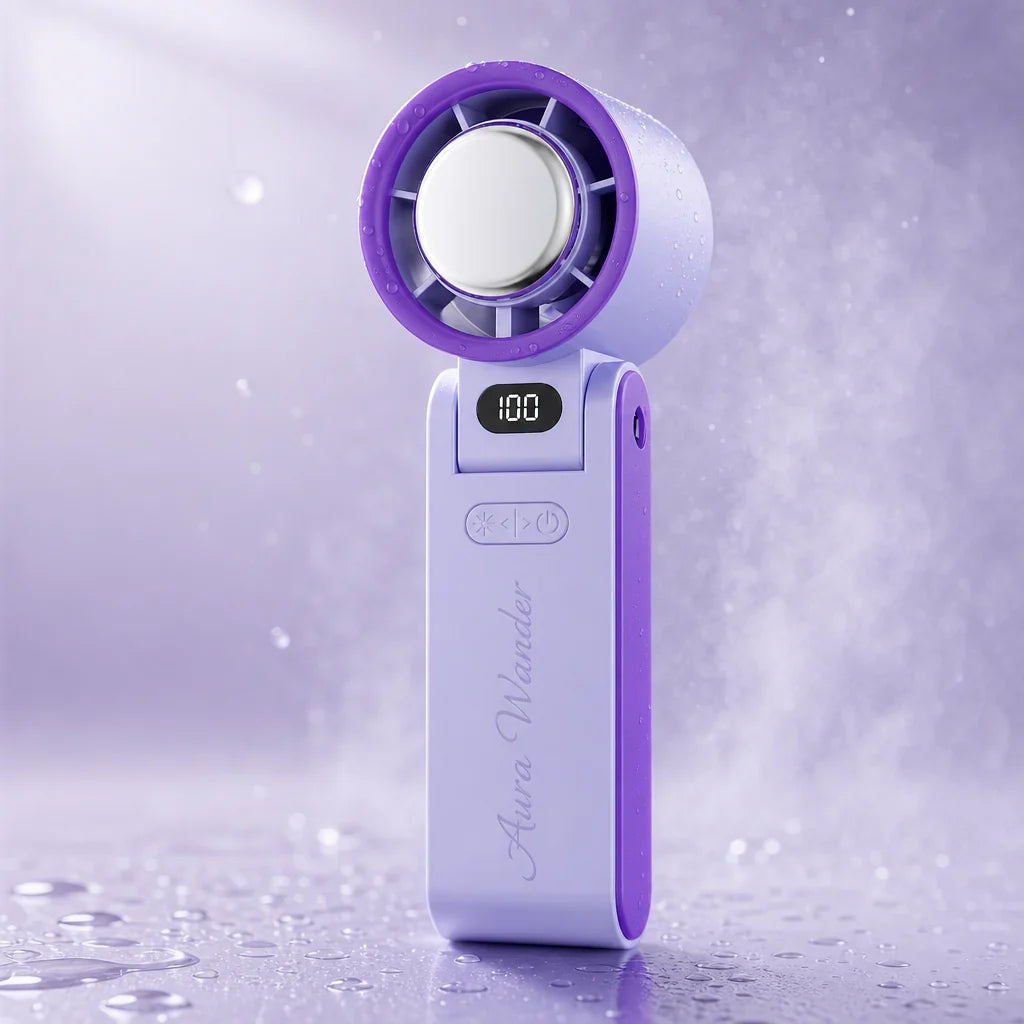 DOUBLE FAN USB Handheld Mini Fan Foldable Portable | مروحة يدوية USB قابلة للطي ومحمولة
